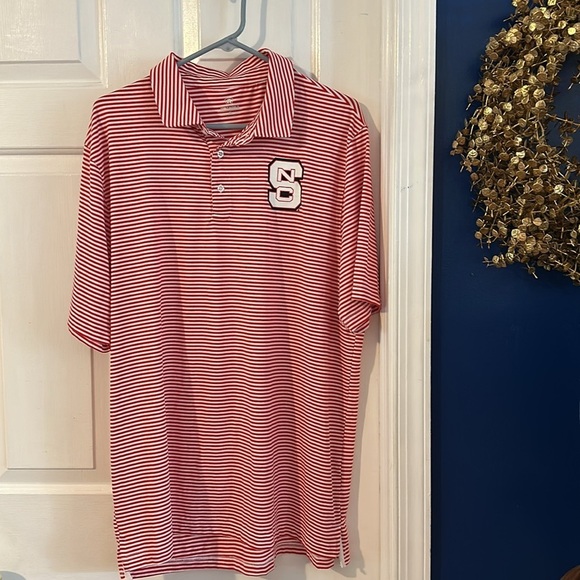 NWOT Men’s Top of The World Red & White North Carolina State Golf Athletic Polo - Picture 2 of 8